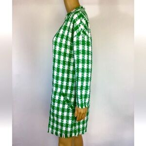 Tuckernuck Green and White Long Sleeve Dress